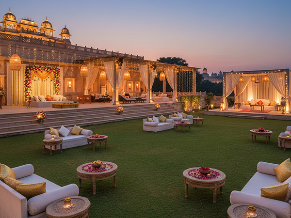 Elegant lounge space for wedding guests at Anamore